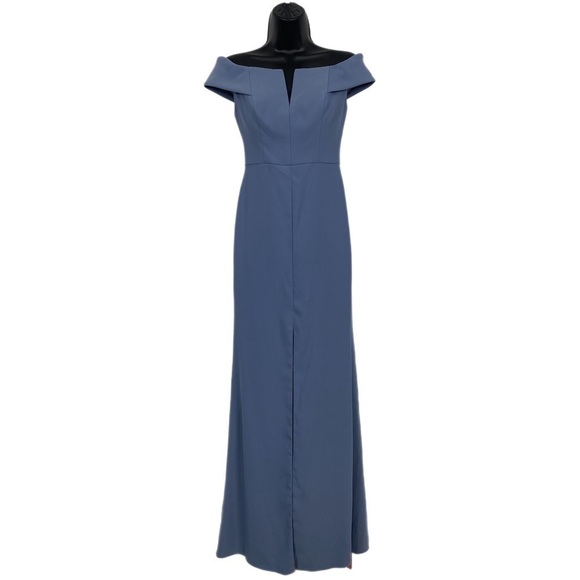 NWT | Dessy Collection Off-the-Shoulder Notch Trumpet Gown Style 3038 Size 0 - Picture 2 of 9